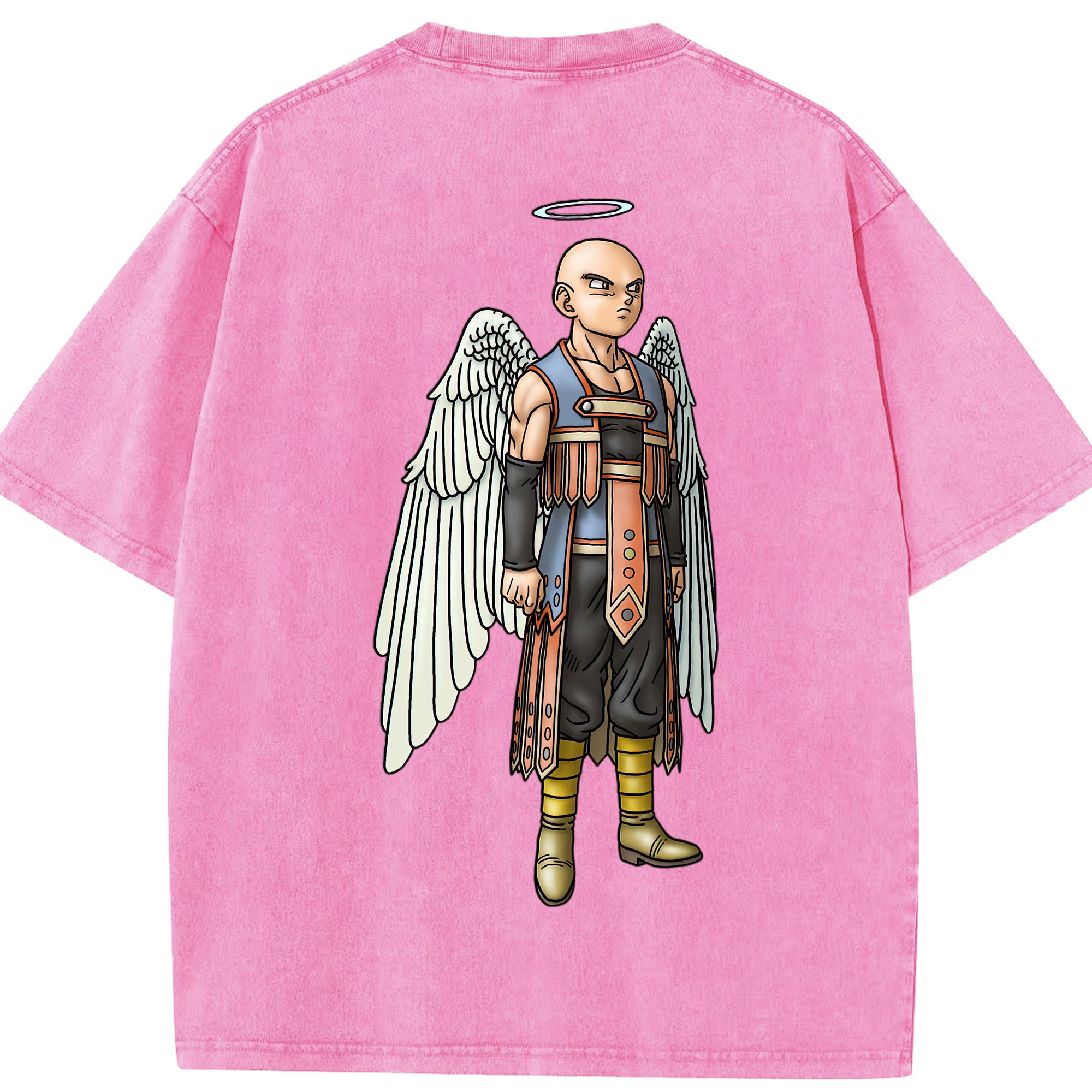 （画像用） ドラゴンクエスト Doragon Kuesuto Dragon Quest 綿100% ヴィンテージ風 半袖Tシャツ（背面プリント）